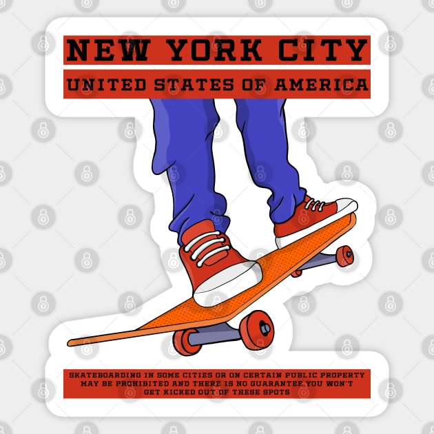 New York City, USA Cool Skateboard Sticker by DiegoCarvalho